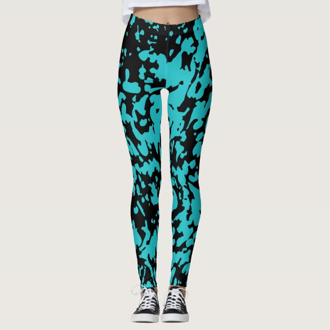Leggings Marble granito textura azul (Anverso)