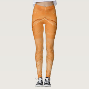 Leggings Marble Naranja de impresión a color hermoso