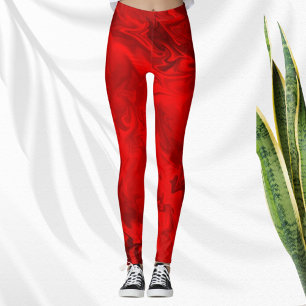 Leggings Marble Swirl Red