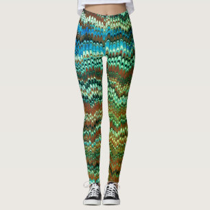 Leggings Marbling del Libro de fondo (hoja verde)