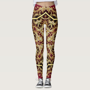 Leggings Marco elegante: perla y oro.