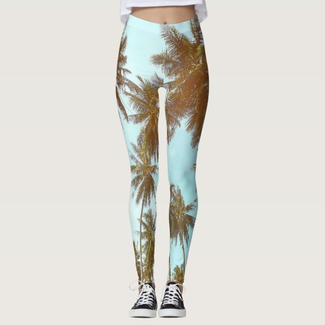 Leggings Marco tropical: palmeras abstractas (Anverso)