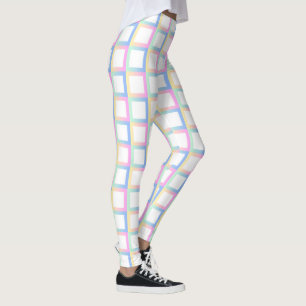 Leggings Marcos de patrones de gradiente simétricos blancos
