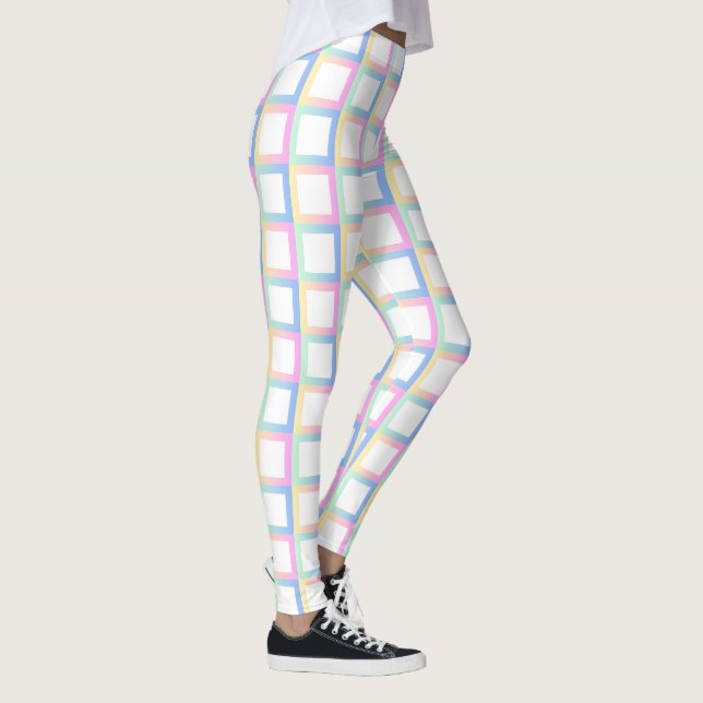 Leggings Marcos de patrones de gradiente simétricos blancos (Derecha)
