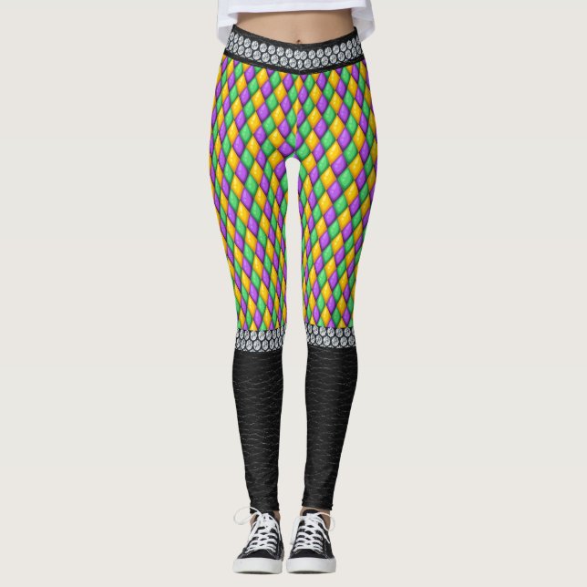 Leggings Mardi Gras 6b Diamantes Leyendas de moda pop (Anverso)
