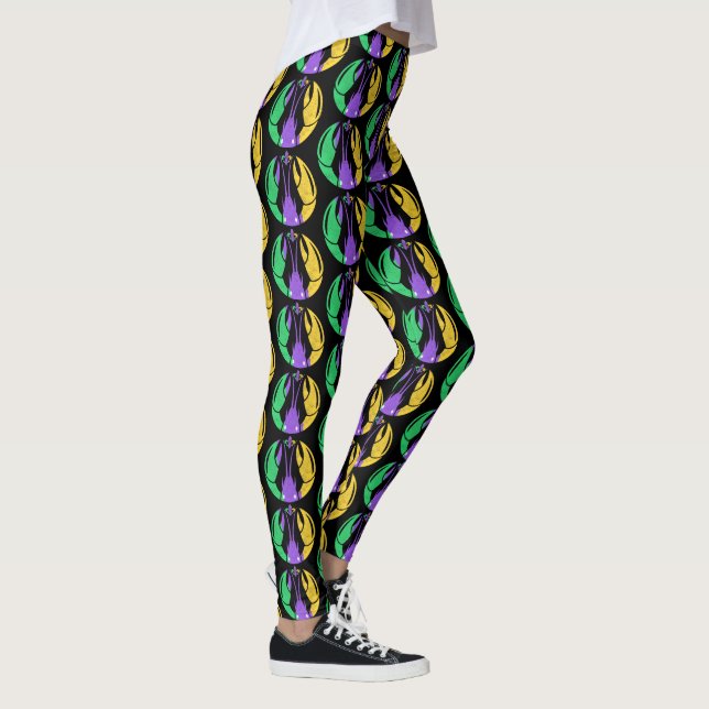 Leggings Mardi Gras Fat Martes Crawfish Verde Purple Gold (Derecha)