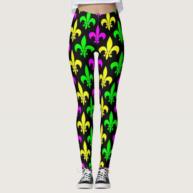 Leggings Mardi Gras Fleur De Lis (Anverso)