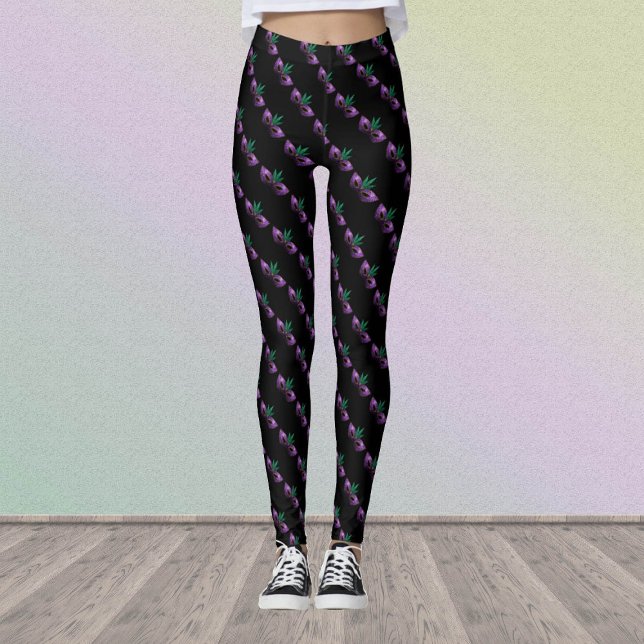 Leggings Mardi Gras Máscara Purple Green Gold Sparkings pat (Subido por el creador)