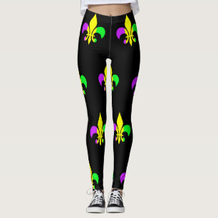 Leggings Mardi Gras New Orleans Fleur-de-Lis