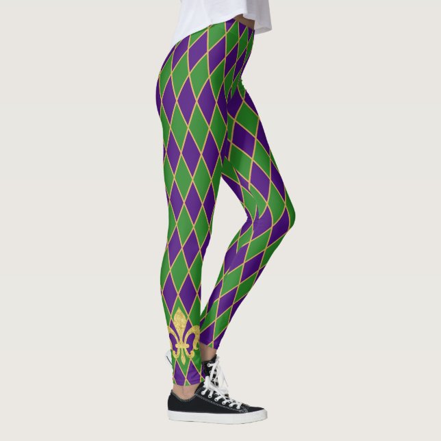 Leggings Mardi Gras | Patrón de diamantes de Harlequin (Derecha)