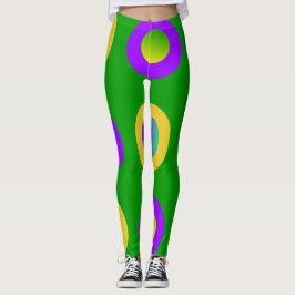 Leggings Mardi Gras Polka Dots