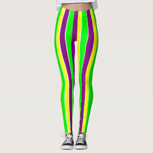 Leggings Mardi Gras Stripes