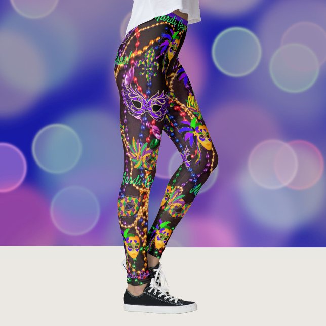 Leggings Mardi Gras Todo Basura Máscaras Fiestas Leggencias (Subido por el creador)