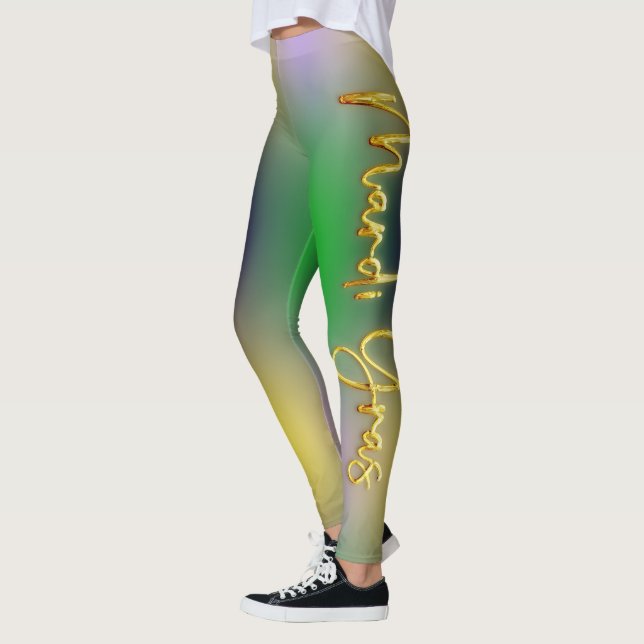 Leggings Mardi Gras verde morado (Izquierda)