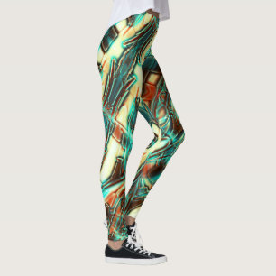 Leggings Marfil digital con tono quemado y alguna película 