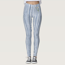Leggings Margarita Acuarela de rayas azul pálido con estilo