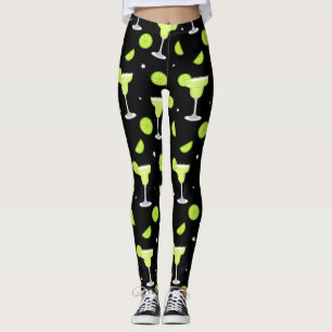 Leggings Margarita Bar de cócteles Mixólogo Verde Negro