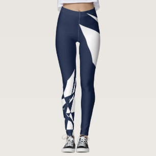 Leggings Margen blanco azul profundo que se desvanece de fo