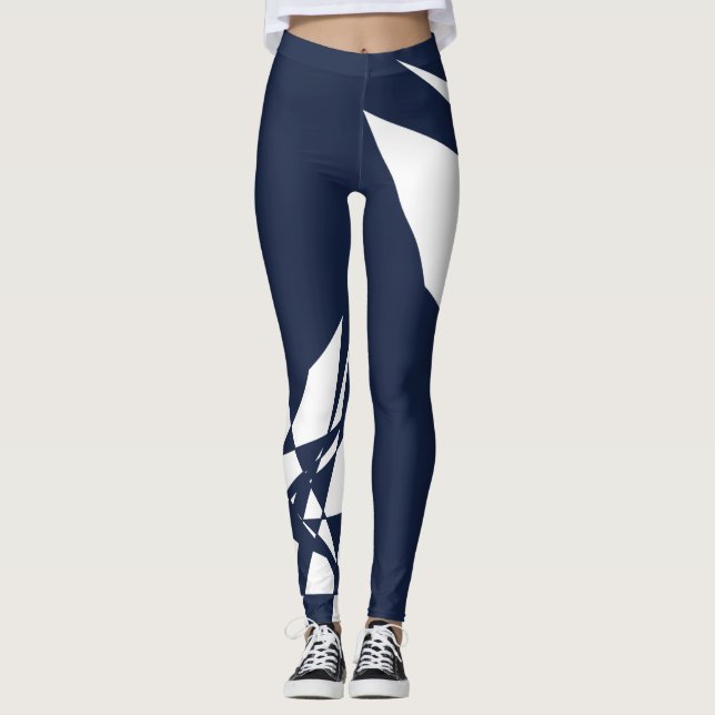 Leggings Margen blanco azul profundo que se desvanece de fo (Anverso)