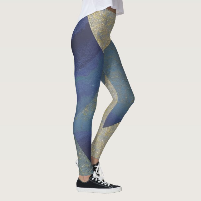 Leggings Marina abstracta olas en zig zag fracturadas 09 (Derecha)