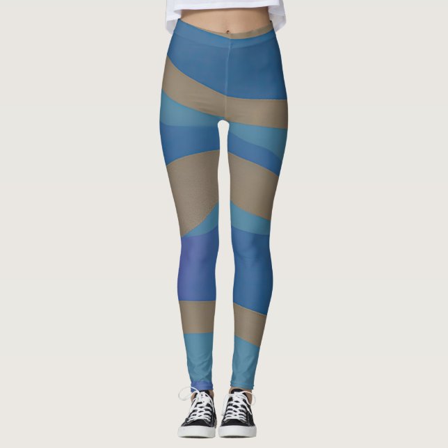 Leggings Marina abstracta olas fracturadas 12 (Anverso)