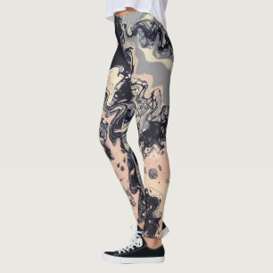 Leggings Marina de guerra, rosa, polainas abstractas de la