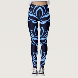 Leggings Marina de guerra y polainas azules claras del