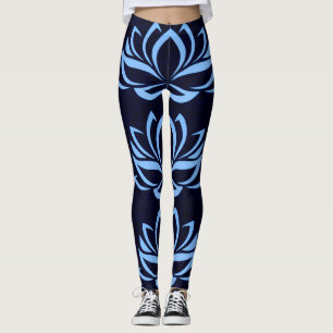 Leggings Marina de guerra y polainas azules claras del