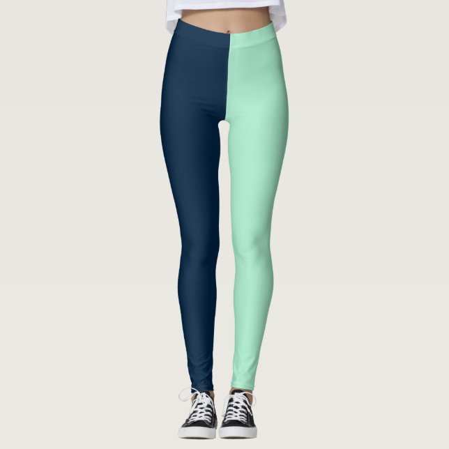 Leggings Marinero Azul y Menta (Anverso)