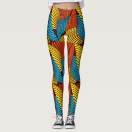 Leggings MARINOS | Leyendas de pinturas africanas amarillas