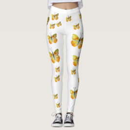 Leggings Mariposa amarilla acuarela Art Personalizado Leggi