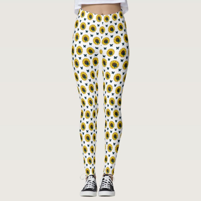 Leggings Mariposa azul y girasol (Anverso)
