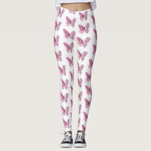 Leggings Mariposa de Flor con Sakura Rosa
