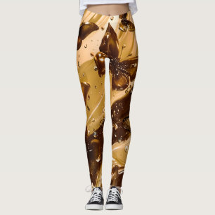 Leggings Mariposa Glam Abstracta Metálica Dorada