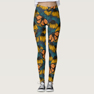 Leggings Mariposa monarca sobre las colmenas amarillas
