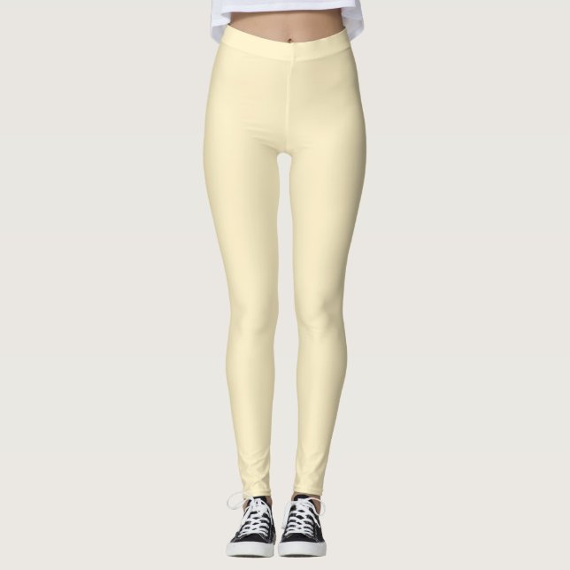 Leggings Mariposa pálida Color sólido amarillo (Anverso)