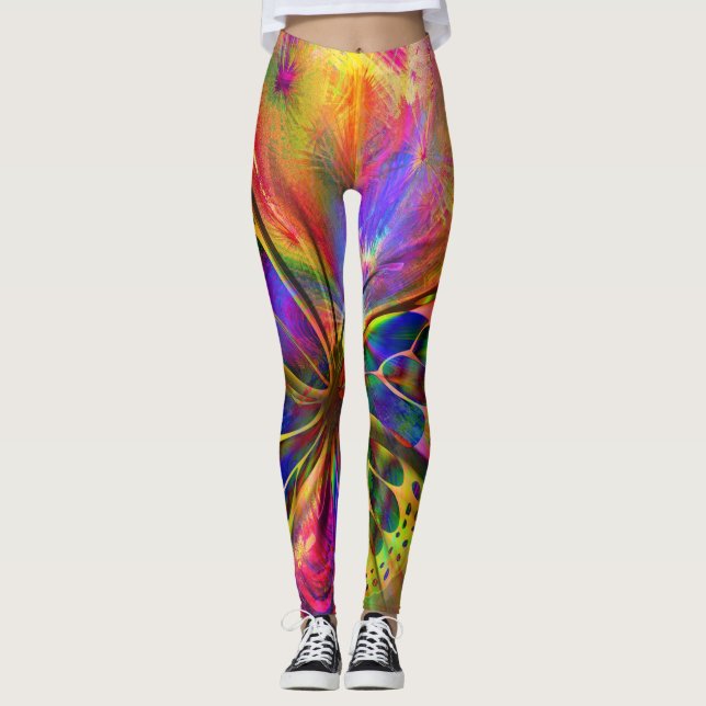 Leggings Mariposa psicodélica y multicolor (Anverso)