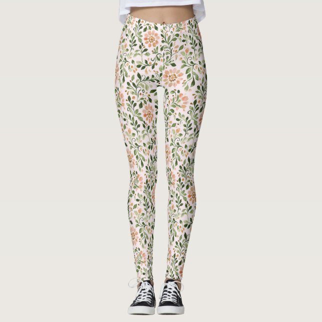 Leggings Mariposa verde menta rosa rubor (Anverso)