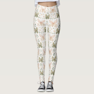 Leggings Mariposa Verde Menta Rosa Sonrojo