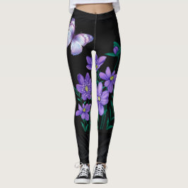 Leggings Mariposa y piernas negras de flores