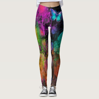 Leggings Mariposa y un diseño de pintura en ajustados y lin