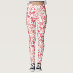 Leggings Mariposas Acuarela Coral Rosa