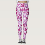 Leggings Mariposas Acuarela Magenta Rosa<br><div class="desc">Magenta pintura de mariposa color rosa y blanco acuático.</div>