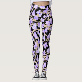 Leggings Mariposas Acuarela Púrpura Piernas