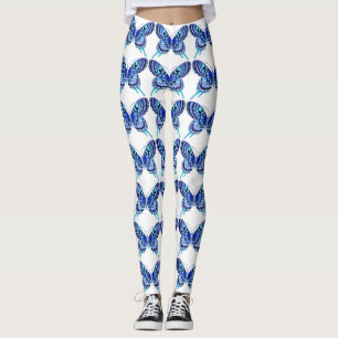Leggings mariposas azules blancas