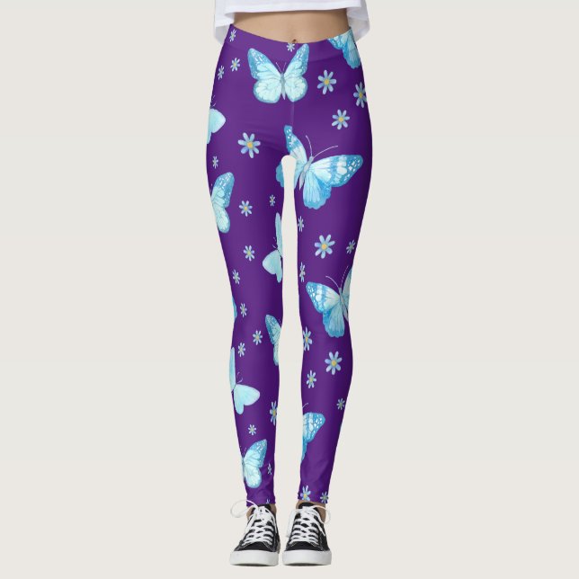 Leggings Mariposas azules ligeras (Anverso)