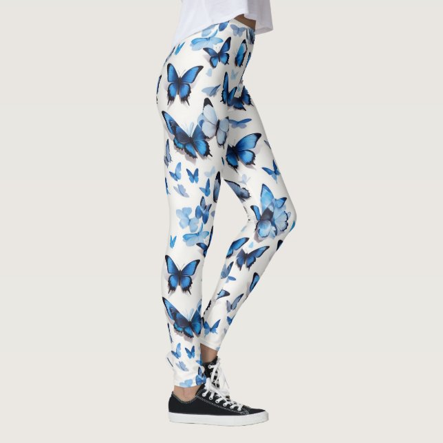 Leggings Mariposas azules vibrantes (Derecha)