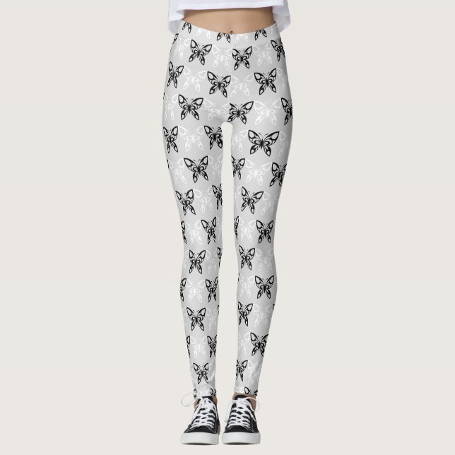 Leggings Mariposas blancas y negras (Anverso)
