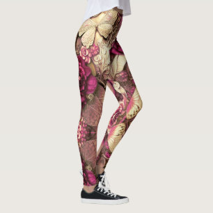Leggings Mariposas Collage decorativas Y Piernas Rosas