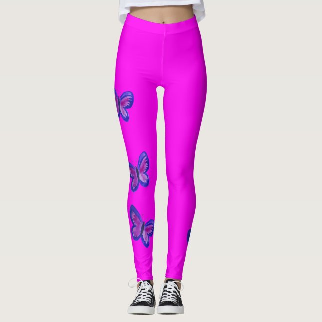Leggings Mariposas de bonito en rosa brillante (Anverso)